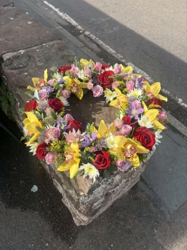 Cymbidium Orchid & Rose Wreath